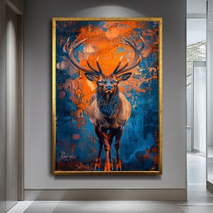 Deer Canvas Art,Wall Decor, Wildlife Art,Forest Art,Nature Art, Deer Wall Hanging,Deer Canvas Decor, Deer Canvas Art,Rustic Home Decoration