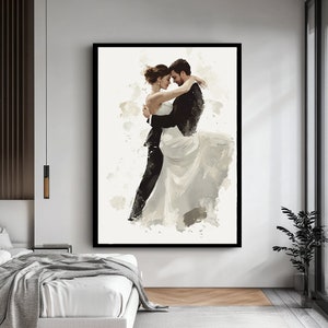 Romantic Canvas Art,Romantic Wedding Couple Canvas Print ,Elegant and Timeless Wall Art for Modern Home Decor,Wall Decor,Wall Art