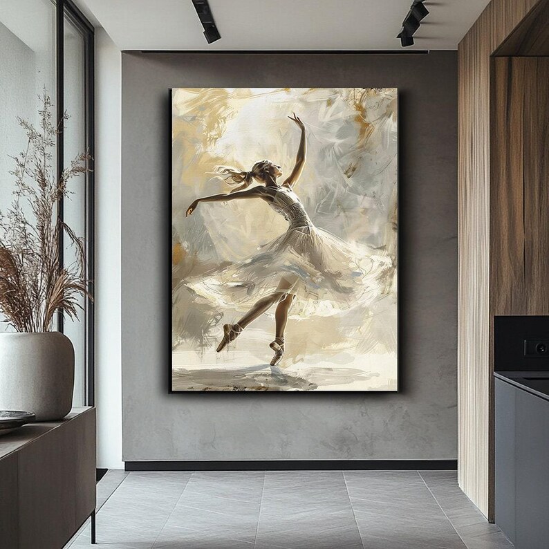 Beautiful Ballerina Art - Elegant Ballet Dancer Canvas Print, Graceful ...