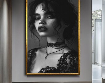Sexy Woman Canvas Print, Stylish Woman Wall Art, Modern Sexy Wall Decor, Large Canvas Print,Ready to Hang,Framed Wall Art,Woman Canvas Art