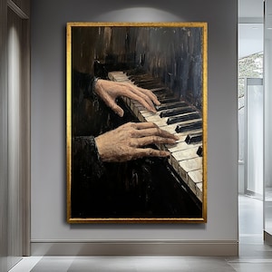 Abstract Piano Art,Abstract Hands Playing Piano, Expressive Music Art ,Modern Wall Decor,Music Wall Decor