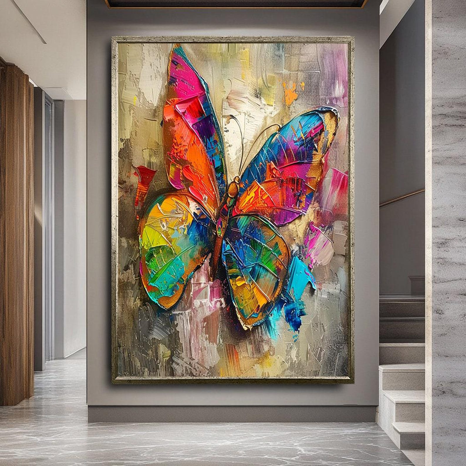 Colorful Butterfly Wall Art - Vibrant Butterfly Canvas Print, Modern ...
