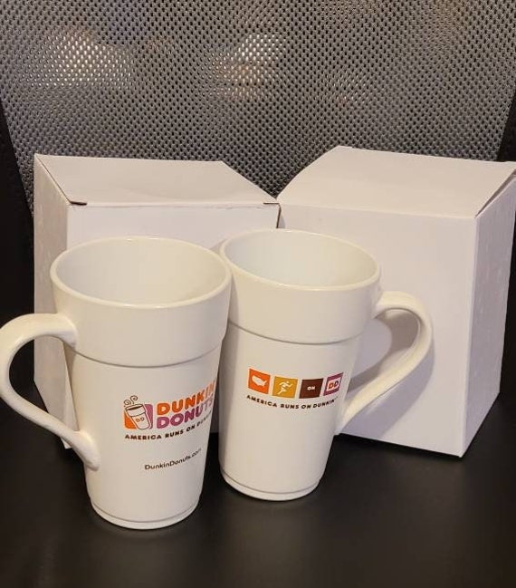 Dunkin' Donuts Coffee Cups Coffee Mugs. Set of 2 16 Etsy