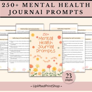 250+ Mental Health Journal Prompts, Self-Discovery Journal Prompts, Self-Discovery Prompts, Printable Daily Mental Health Journal Prompts