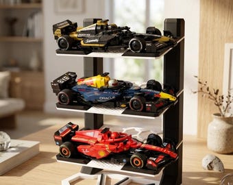Speed Champions Scale Display Stand | 3 Tier Racing Car Organizer | Brick Car Display Shelf | 3D Printed Model Holder | Toy car stand