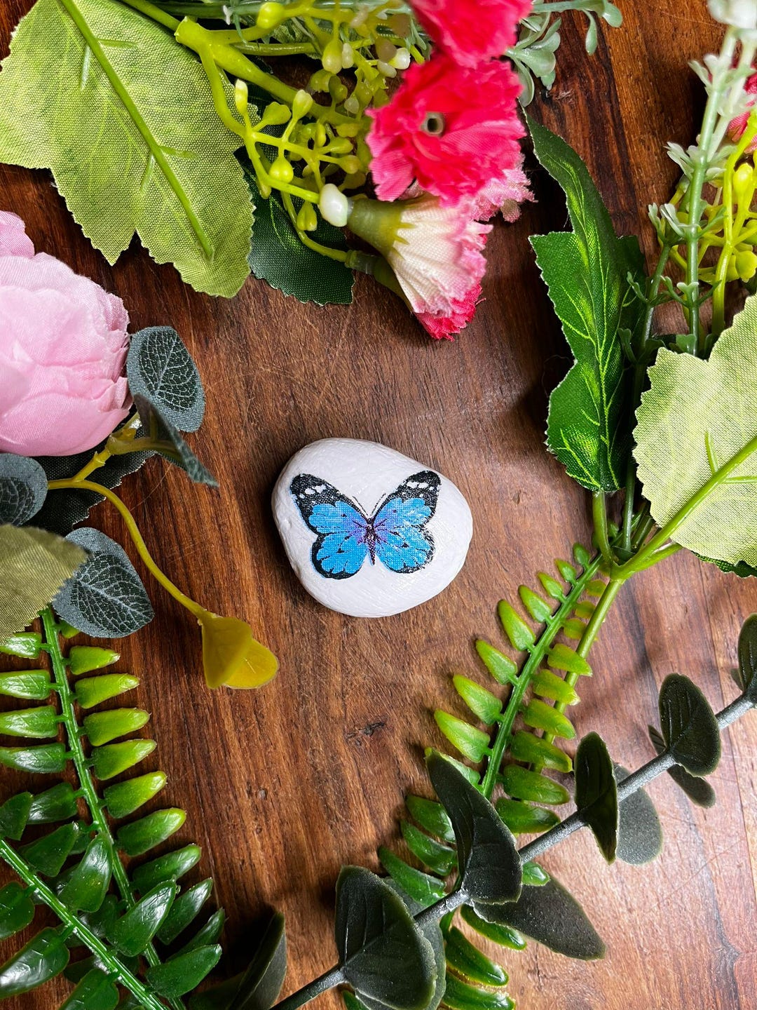 Decoupaging Stones Butterfly Decoupage Pebble, Decorative , Handmade , Butterfly Design ...