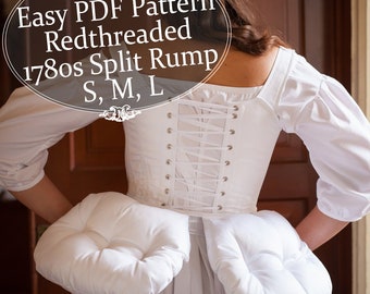 PDF Pattern - 1780s Split False Rump - All Sizes for 18th Century Georgian Costuming