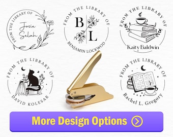 Book Embosser Personalized /Custom Book Stamp/Library Embosser Stamp /Ex Libris /From The Library Of /Christmas Gift For Book Lovers