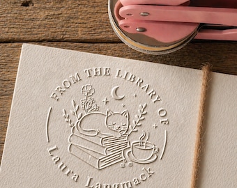 Book Embosser Personalized /Custom Book Stamp/Library Embosser Stamp /Ex Libris /From The Library Of /Christmas Gift For Book Lovers