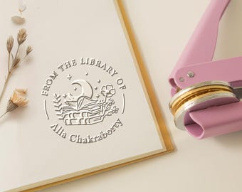 Book Embosser Personalized /Custom Book Stamp/Library Embosser Stamp /Ex Libris /From The Library Of /Christmas Gift For Book Lovers