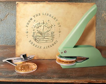Book Embosser Personalized /Custom Book Stamp/Library Embosser Stamp /Ex Libris /From The Library Of /Christmas Gift For Book Lovers