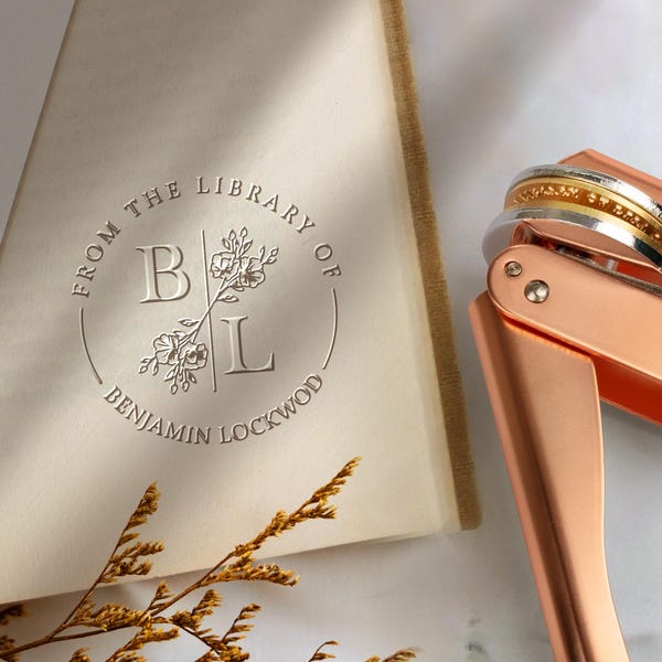 Boekembosser gepersonaliseerde/aangepaste boekstempel/bibliotheek reliëfstempel/ex libris/uit de bibliotheek van/kerstcadeau voor boekenliefhebbers