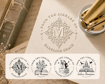 Book Embosser Personalized /Custom Book Stamp/Library Embosser Stamp /Ex Libris /From The Library Of /Christmas Gift For Book Lovers