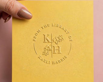 Personalized Book Embosser, Custom Ex Libris Stamp, Library Embossing Seal, Book Lover Gift, From The Library Of Stamp, Custom Name Embosser