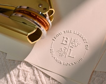 Book Embosser Personalized /Custom Book Stamp/Library Embosser Stamp /Ex Libris /From The Library Of /Christmas Gift For Book Lovers