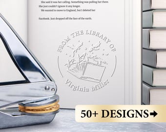 Book Embosser Personalized /Custom Book Stamp/Library Embosser Stamp /Ex Libris /From The Library Of /Christmas Gift For Book Lovers