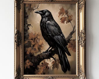 Arte de cuervos, lámina de cuervo, decoración de pared de estilo gótico, decoración Dark Academia, arte gótico, impresión giclée, varios tamaños disponibles