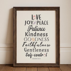 Fruit of the Spirit Religious Artwork, Bible Quote Art, Christian Artwork Giclee Print, Faithful Home Decor, Multiple Sizes Available
