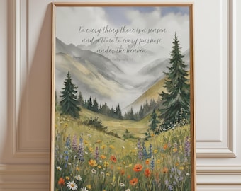 Impression d'art biblique, art chrétien du paysage, oeuvre d'art religieuse, impression jet d'encre, décoration d'église, plusieurs tailles pour chaque chose il y a une saison