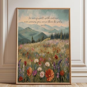 Mountain Quote Inspirational Painting, Nature Scene Uplifting Wall Art, Positive Mind Inspired Home Decor, Giclee Print, Multiple Sizes
