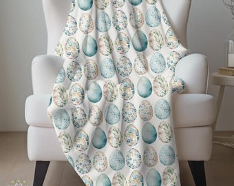 Manta de terciopelo con forma de huevo de Pascua, decoración primaveral en tonos pastel