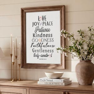 Fruit of the Spirit Religious Artwork, Bible Quote Art, Christian Artwork Giclee Print, Faithful Home Decor, Multiple Sizes Available