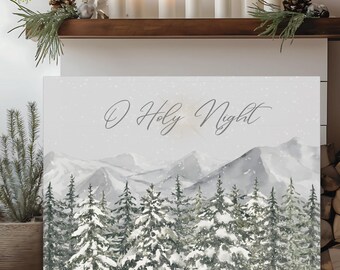 O holy Night, Faith Canvas Art, Christian Christmas Artwork, Faithful Home Decor, Ready to Hang
