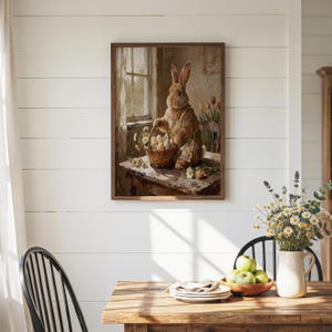 Easter Artwork, Bunny Painting, Giclee Print, Rabbit Artwork, Farmhouse Easter, Multiple Sizes