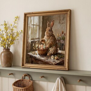 Easter Artwork, Bunny Painting, Giclee Print, Rabbit Artwork, Farmhouse Easter, Multiple Sizes
