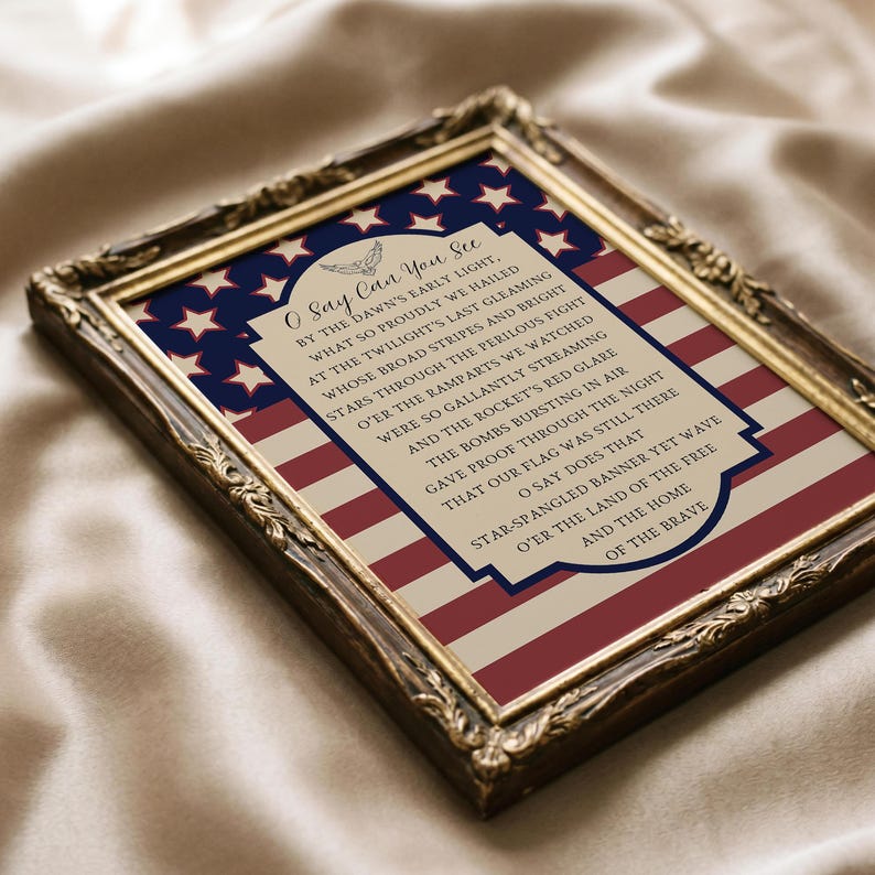 Rustic Vintage Americana Art, Star Spangled Banner Giclee Print, July 4th Decorations, Multiple Sizes Available
