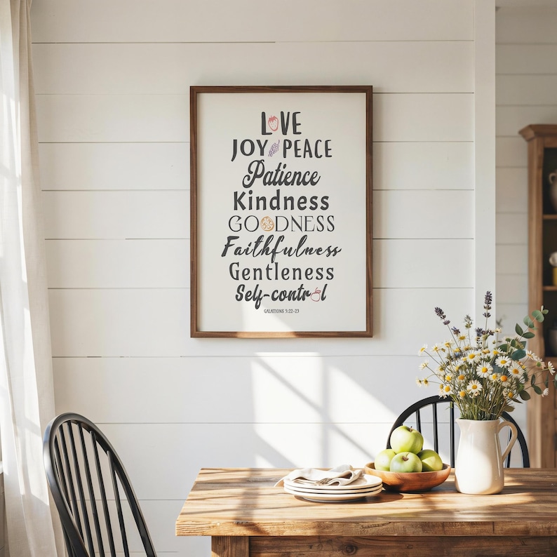 Fruit of the Spirit Religious Artwork, Bible Quote Art, Christian Artwork Giclee Print, Faithful Home Decor, Multiple Sizes Available