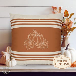 Fall Pillow Cover, Pumpkin Design, Autumn Decor, Halloween, Thanksgiving, Boho Style, Double Sided Print, Gift Idea, Multiple Colors