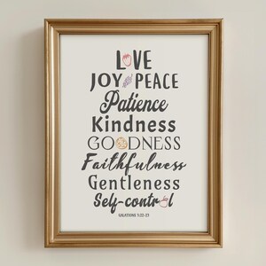 Fruit of the Spirit Religious Artwork, Bible Quote Art, Christian Artwork Giclee Print, Faithful Home Decor, Multiple Sizes Available