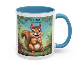 Koffiemok eekhoorn: grappig ADHD-humorcadeau, mok dierenliefhebber (11 oz)