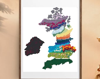 ACOTAR Prythian Map Cross Stitch Pattern, Fantasy Book (PDF Download)
