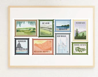 Throne Of Glass TOG Stamp Collection Cross Stitch Pattern (PDF)