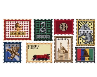 Harry Potter Stamp Collection Cross Stitch Pattern (PDF)