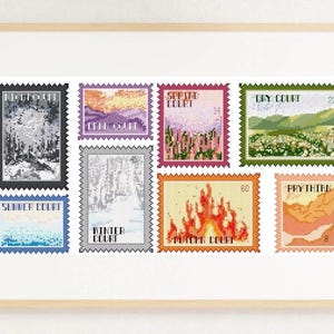 Patrón de punto de cruz de la colección de sellos Prythian de ACOTAR (PDF)