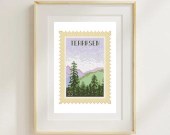 Terrasen Throne of glass Stamp Cross Stitch Pattern (PDF Download)