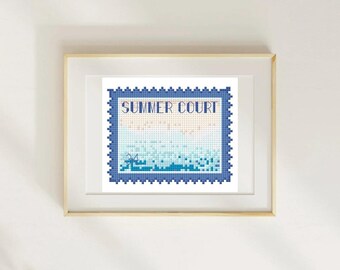 ACOTAR Summer Court Stamp Cross Stitch Pattern (PDF Download)