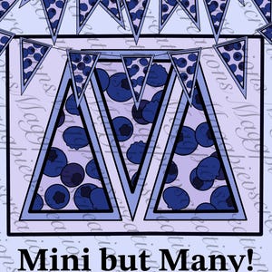 Berry Soirée Bold Blueberry Mini Triangle Flag Banner