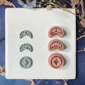 Moon phase cutter with leaves | Clay cutter | Polymer clay tools