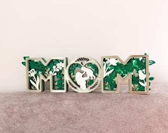 STL Moederdag, 3D-geprint bestand, Cadeau voor moeder, MOM Letter