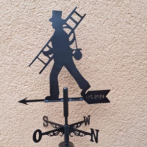 Metal chimney sweep weather vane - decoration