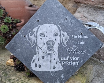 Dog sign Dalmatian - slate, slate plaque with engraving - decoration