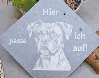 Boxer Dog Sign - Slate, Engraved Slate Plaque - Decoration