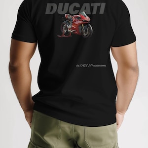 Camiseta con gráfico de moto para hombre, diseño de Ducati Panigale Motion en rojo, regalo para moteros, camiseta para amantes de las motos, camiseta de carreras de velocidad, camiseta para entusiastas de las motos.