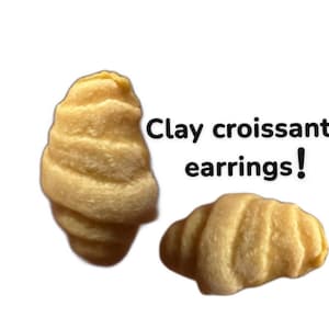 Clay croissant earrings - handmade