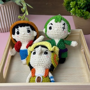 3-inch Crochet One Piece Character keychain