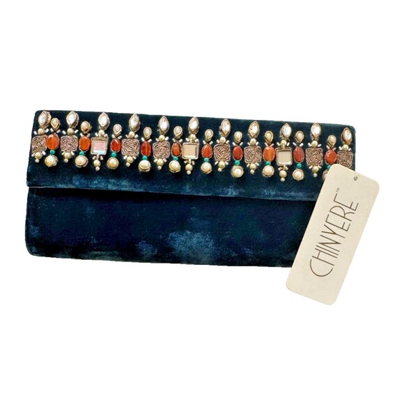Teal Beaded Clutch NWT by Chinyere Formal Dress Accessory for Prom